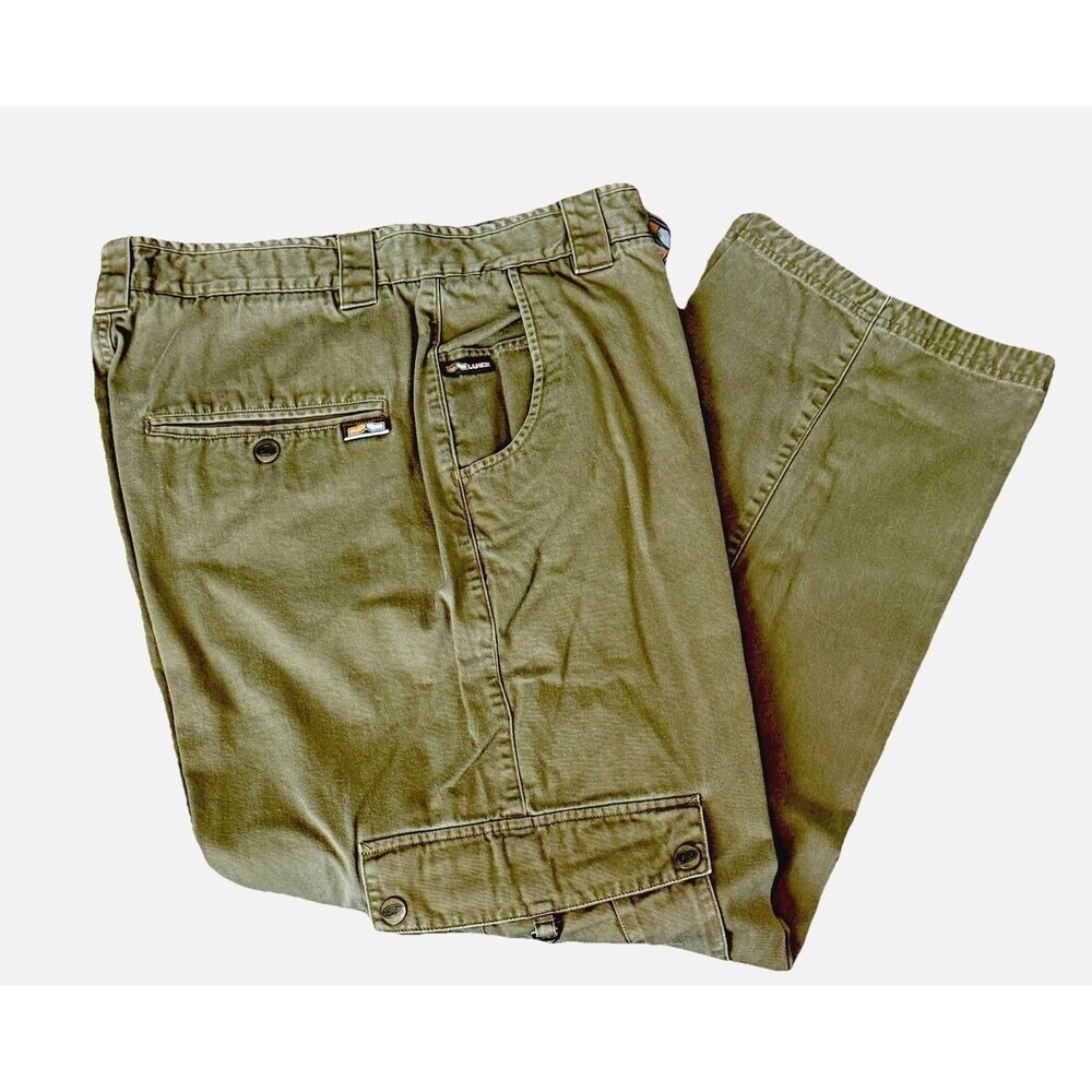 Lugz Twill Cargo Pants Mens 36 Olive Green Cotton Straight Leg Style 85131B